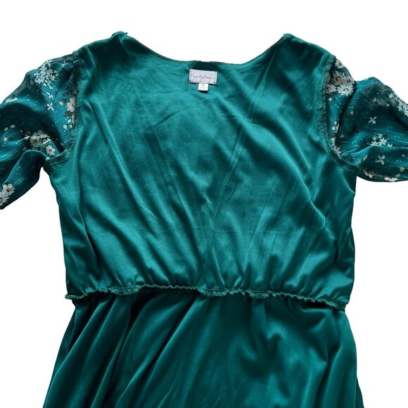 Green Floral Maxi Dress. Perfect Spring Outfit. Premier Amour Size 12. - Picture 11 of 12